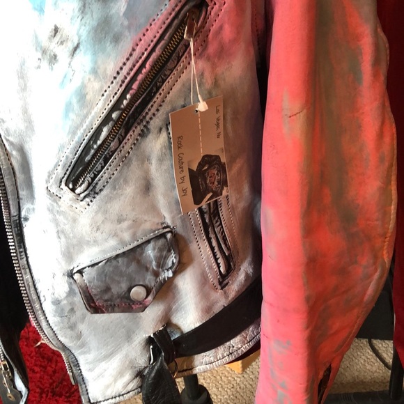 LIL PEEP leather jacket hand painted - Picture 7 of 8